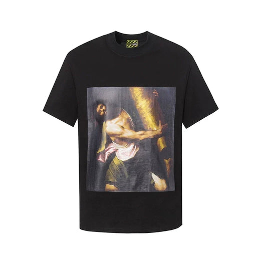 Denim Tears Art Graphic T-Shirt - Black/Religious Oil Painting